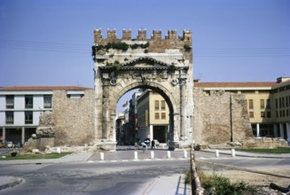 Arch of St Augustus AD BC, Rimini, Emilia Romagna region, Italy 1969