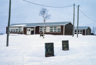 Webequie First Nation Ojibway Community, Eastwood Island, Northern Ontario, Canada 1978 Day School