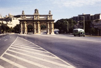 Porte des Bombes arch built in 1721, Floriana, Valetta, Malta, Europe, 1960, Europe