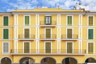 Major Square buildig facade, Palma de Mallorca, Mallorca, Balearic Islands, Spain, Europe