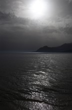 Sunset on the beach of Plakias, south coast, Crete, Greece, Europe