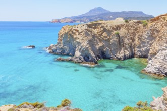 View of Tsigrado bay, Milos Island, Cyclades Islands, Greece, Europe