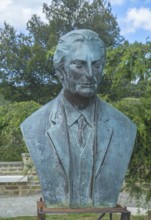 Bust of the writer Carlo Levi in ??Aliano. He described in his book Christ stopped at Eboli this