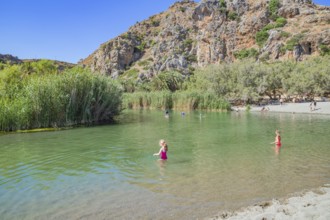 View of Megalopotamos river, Rethymno, Crete, Greek Islands, Greece, Europe