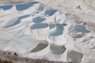 Sintered limestone terraces of Pamukkale, Pamukkale, Denizli province, Aegean region, Turkey, Asia