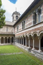 Cloister of Cistercian Abbey of St. Mary of Piona, Lecco, Lake Como, Lago di Como, Italy, Europe