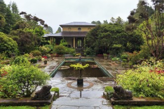 Ilnacullin, Garinish Island, gardens, Italian garden, rainy weather, rain clouds, Glengarriff, Bay