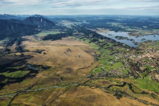 Aerial view, bird's eye view, Murnauer moss, Murnau, Upper Bavaria, Bavaria, Germany, Europe