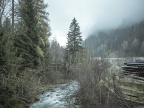 Landscape in front of entering the tunnel in the H53 construction lot, Brenner Base Tunnel, Wolf,