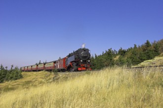 HSB, Harz narrow-gauge railway, locomotive, steam engine, smoke, HSB railway, Brockenbahn, Harz,