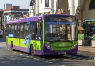 Ipswich Buses route 3 single decker ADL Enviro200 bus town in centre of Ipswich, Suffolk, England,