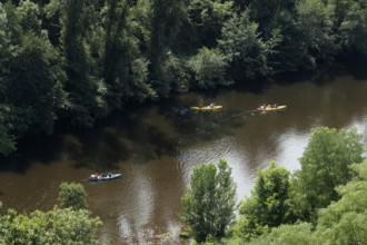 Canoeing on the Allier River in Chilhac, Haute-Loire, showcasing a popular outdoor activity in