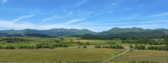 Monts Dore in the picturesque Auvergne Volcanoes Regional Natural Park, Puy de Dome, Auvergne,