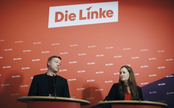 Janine Wissler, Chairwoman of the Left Party, and Martin Schirdewan, Chairman of the Left Party, at