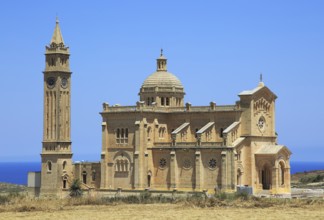 Romanesque architecture of basilica church, Ta Pinu, Gozo, Malta national pilgrimage shrine to