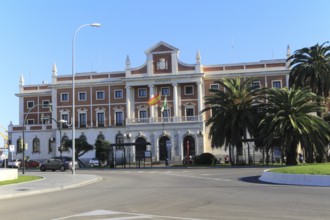 Historic Customs building in the port area, Cadiz, Spain, Europe