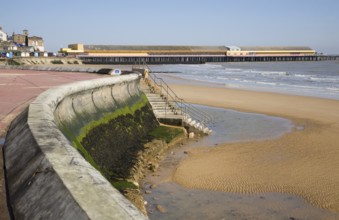 Seafront beach and pier at Walton on the Naze, Essex, England, United Kingdom, Europe