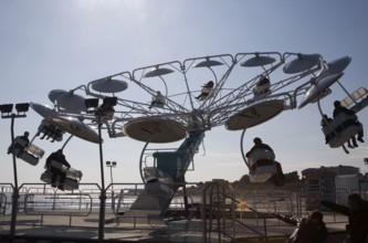 Funfair rides on the pier at Clacton, Essex, England, United Kingdom, Europe