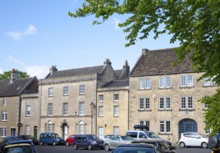 Georgian clothiers houses on the Green in Calne, Wiltshire, England, United Kingdom, Europe