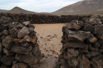 Ruins of pre-Spanish Mahos village, Poblado de la Atalayita, Pozo Negro, Fuerteventura, Canary