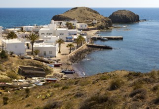 Small fishing village of Isleta del Moro, Cabo de Gata natural park, Almeria, Spain, Europe