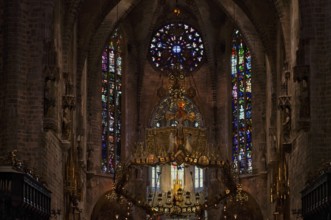 Choir designed by Antoni Gaudí, interior view, La Seu, Basilica de Santa Maria, Cathedral of St