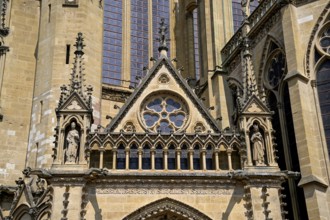 Facade of the Gothic Saint-Étienne Cathedral, St Stephen's Cathedral, detail, Metz, Grand Est