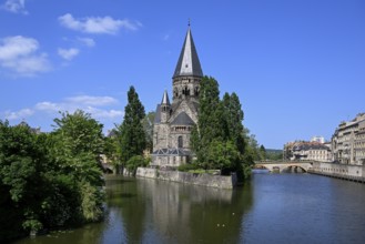 Temple Neuf church on the Moselle, Protestant town church, Metz, Grand Est region, France, Europe