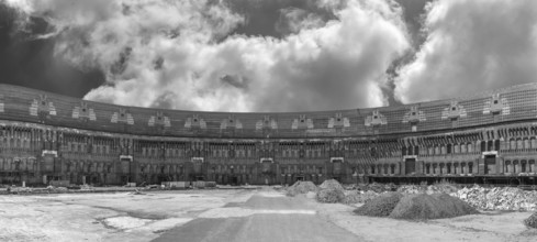 Inner courtyard of the Congress Hall, unfinished National Socialist monumental building on the Nazi