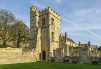 Ruins of medieval Bishops' Palace, city of Lincoln, Lincolnshire, England, UK