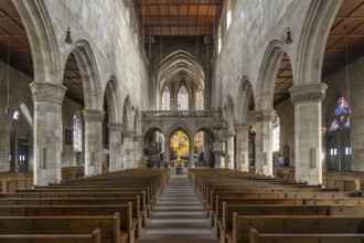 Interior of the parish church of St Dionys in Esslingen am Neckar, Baden-Württemberg, Germany,