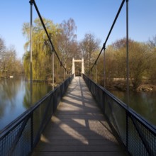 The Mattenklodtsteg pedestrian and cycle bridge over the River Lippe, Lippstadt, North