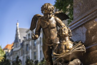 Bronze angel on the Mendelssohn monument in Leipzig, Saxony, Germany, Europe