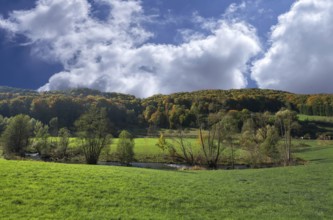 Autumn landscape of Franconian Switzerland, Bavaria, Germany, Europe