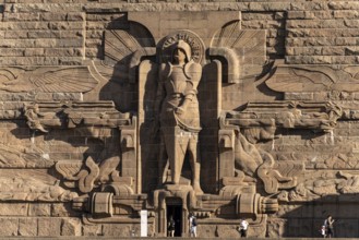 Sculpture SANCT MICHAEL - The Archangel Michael at the entrance to the Monument to the Battle of