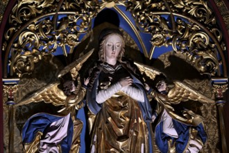 Portrait of a saint in the Gothic cathedral of Saint-Étienne, St Stephen's Cathedral, Metz, Grand