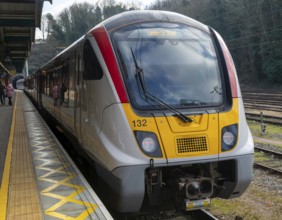 British Rail Class 720 Bombardier Aventra Electric Multiple Unit passenger train at Ipswich railway