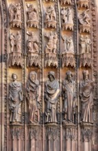 Strasbourg Cathedral, Cathédrale Notre-Dame de Strasbourg, centre west portal, wall figures: