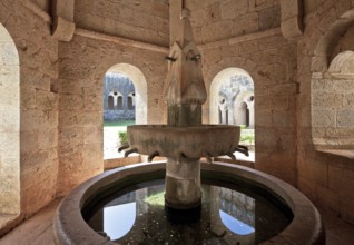 Cistercian monastery founded in 1146, well house inside facing south-west with partially