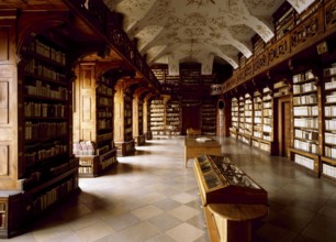 Abbey library, magnificent library with furniture by Heinrich Johann Holdermenn and stucco by