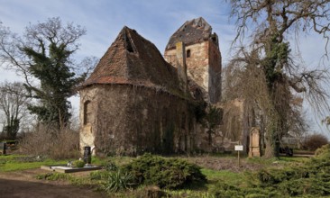 Schrenz near Bitterfeld village church from NO 86539 medieval single-nave quarry stone building in