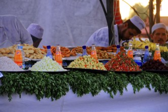 UNESCO World Heritage Site, Marrakech, Morocco, Africa, A stall with a colourful selection of