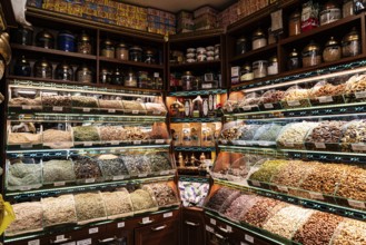 Nuts and dried fruit, oriental spice trade in Noailles, Marseille, France, Europe