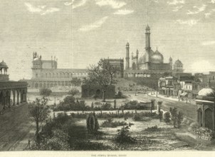 The Jumma masjid, news 12th February 1876, Delhi, India, Asia