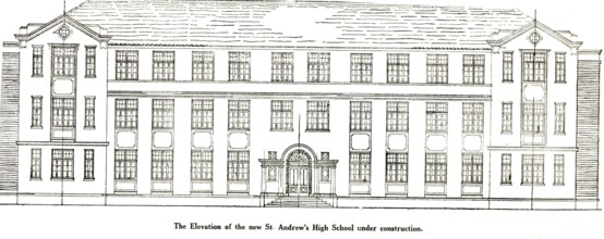 Catholic Community Elevation of new St Andrew's High School under construction, India, Asia