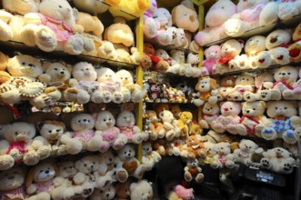 Display of stuffed toys in chinese shop, Yiwu, China, Asia