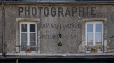 Weathered old façade lettering PHOTOGRAPHY