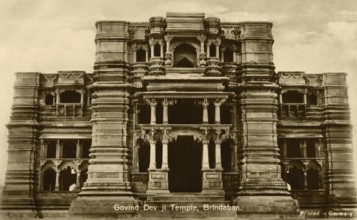 Old picture postcard of govind dev ji temple, Brindaban Vrindavan, Mathura, Uttar Pradesh, India,