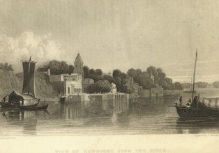 View of Cawnpore from the river, Kanpur, Uttar Pradesh, India, Asia