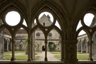 View from the northern wing of the cloister to the north gable of the refectory building, St.,